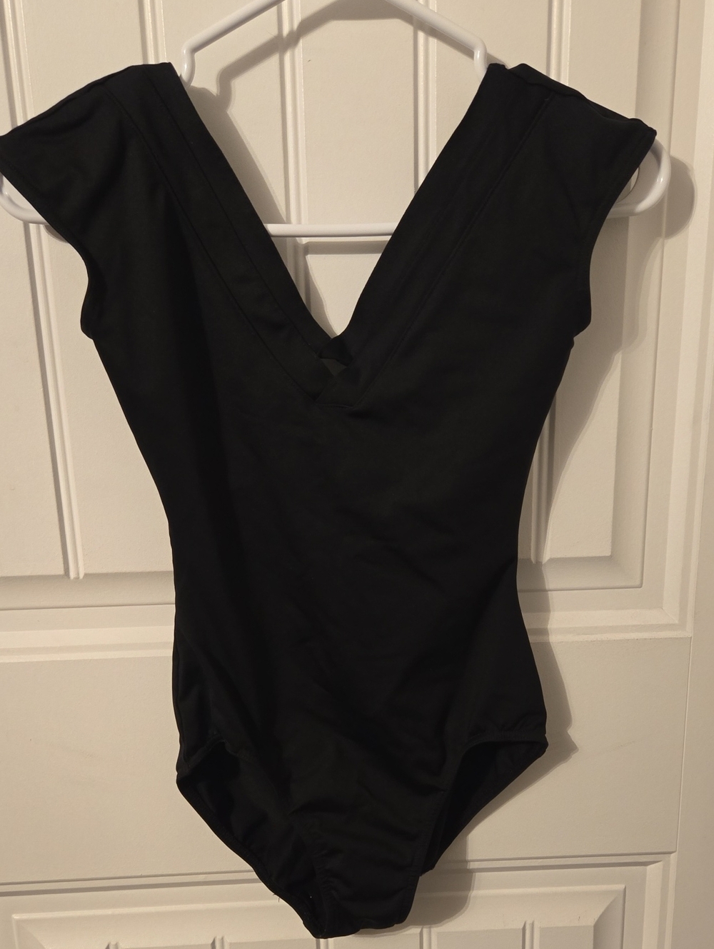 Mirella Black V-Back Dance Leotard Bodysuit